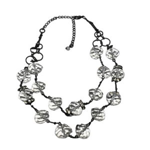 Crystal glass bead dressy statement style collar/chocker necklace layered.